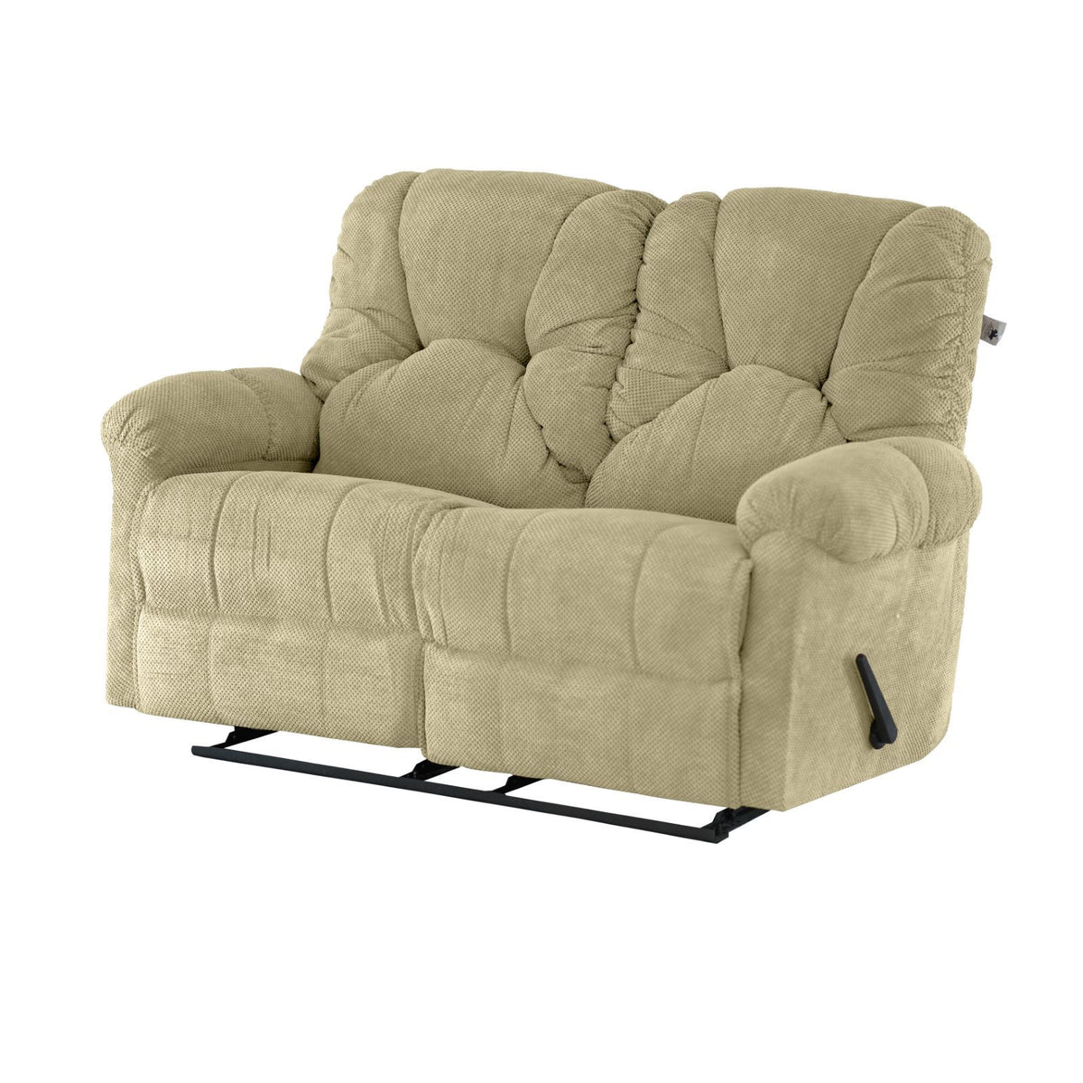 Velvet Double Recliner Chair - American Polo Dark Ivory