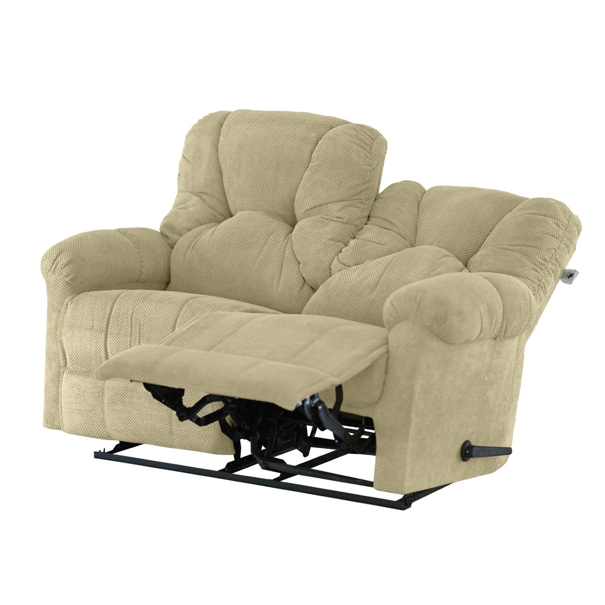 Velvet Double Recliner Chair - American Polo Dark Ivory