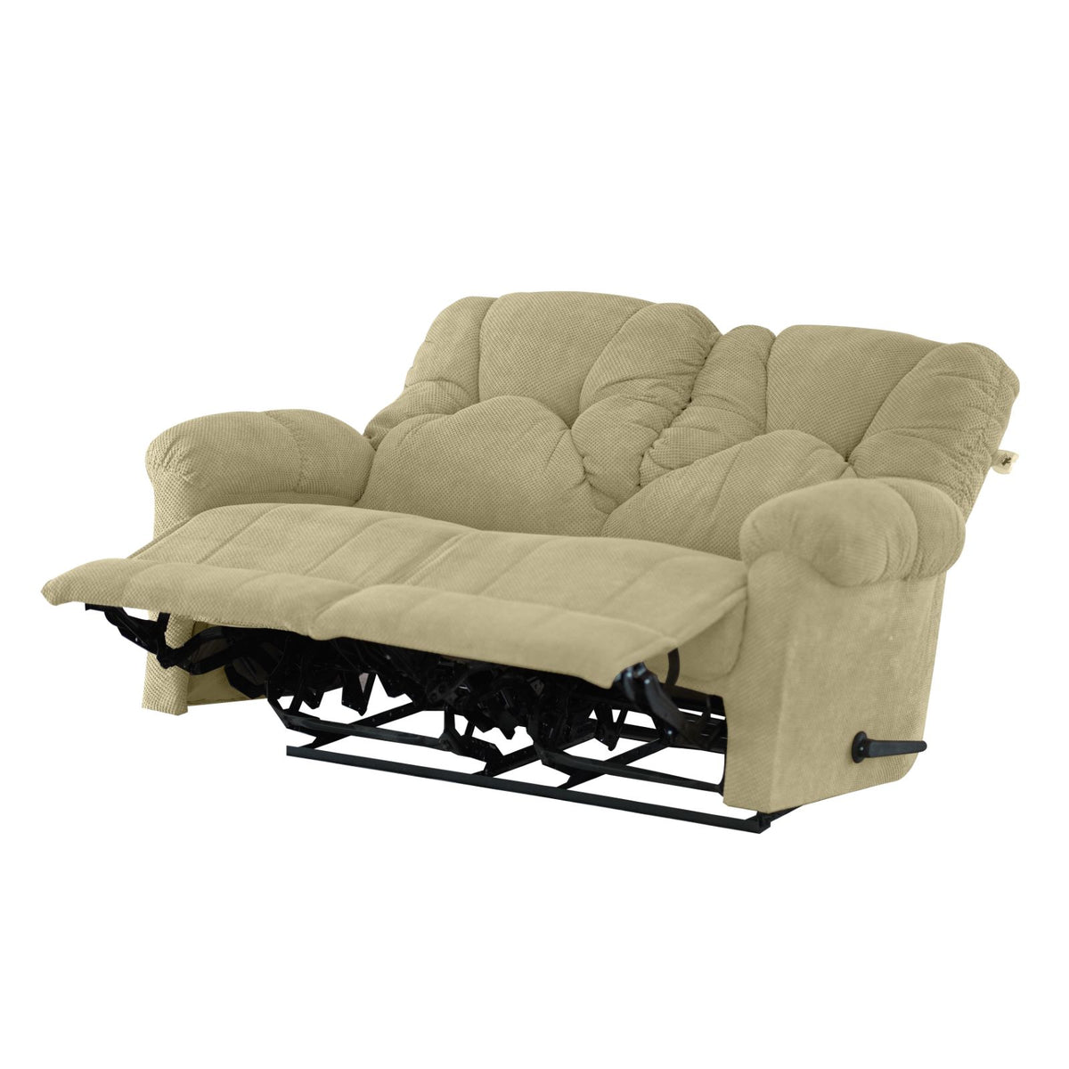 Velvet Double Recliner Chair - American Polo Dark Ivory