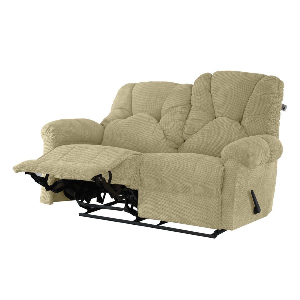 Velvet Double Recliner Chair - American Polo Dark Ivory