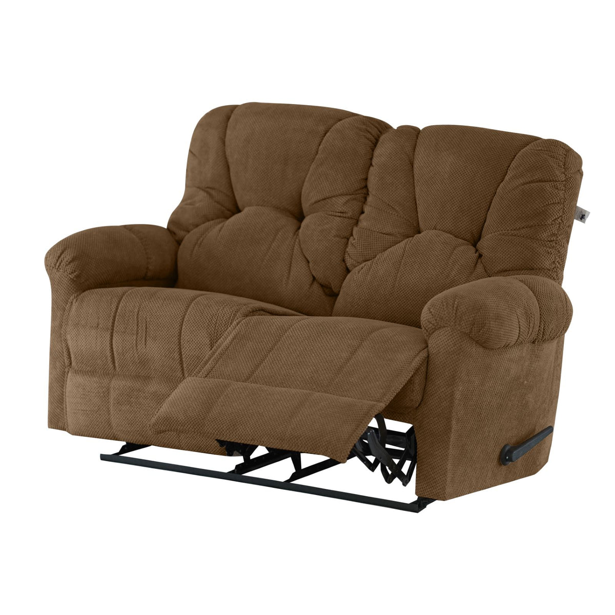 Velvet Double Recliner Chair - American Polo Light Brown