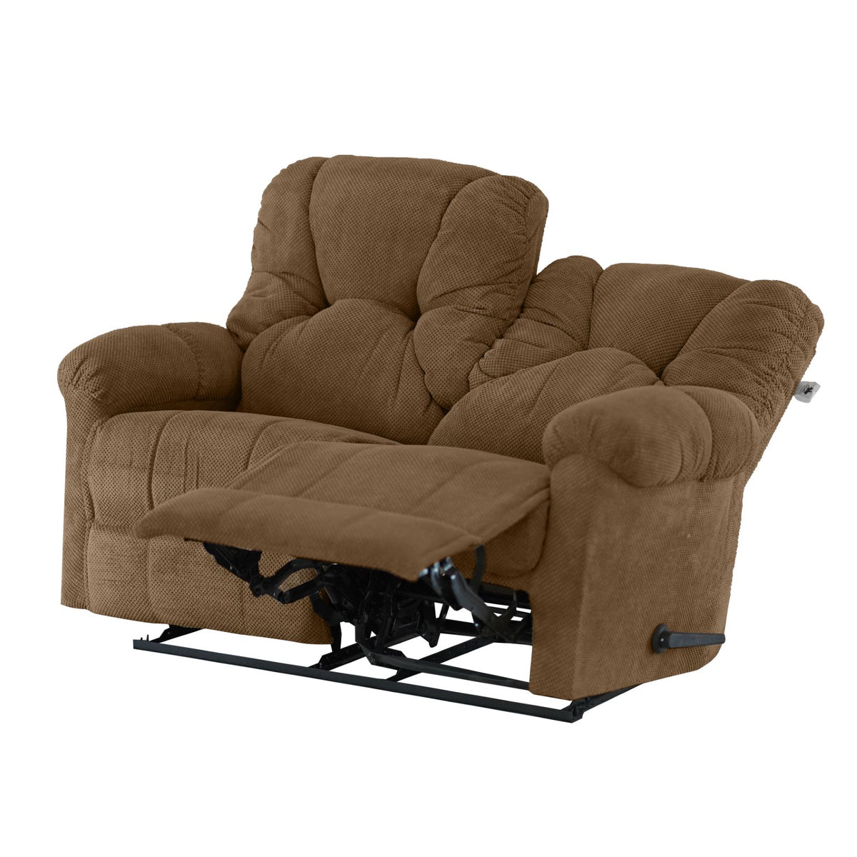 Velvet Double Recliner Chair - American Polo Light Brown