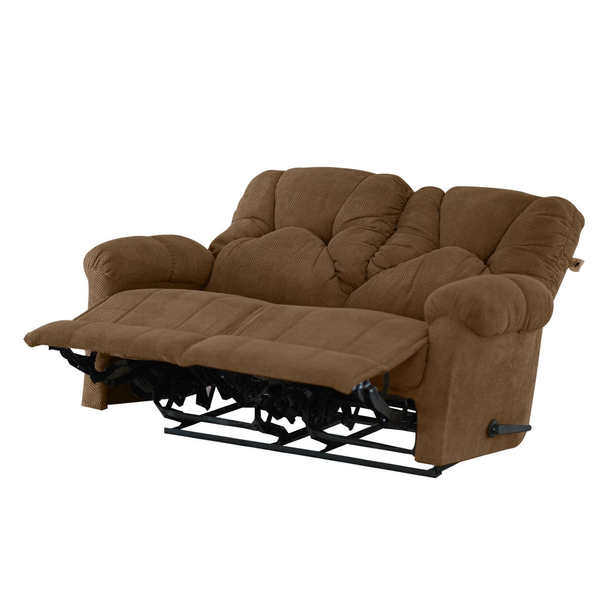 Velvet Double Recliner Chair - American Polo Light Brown