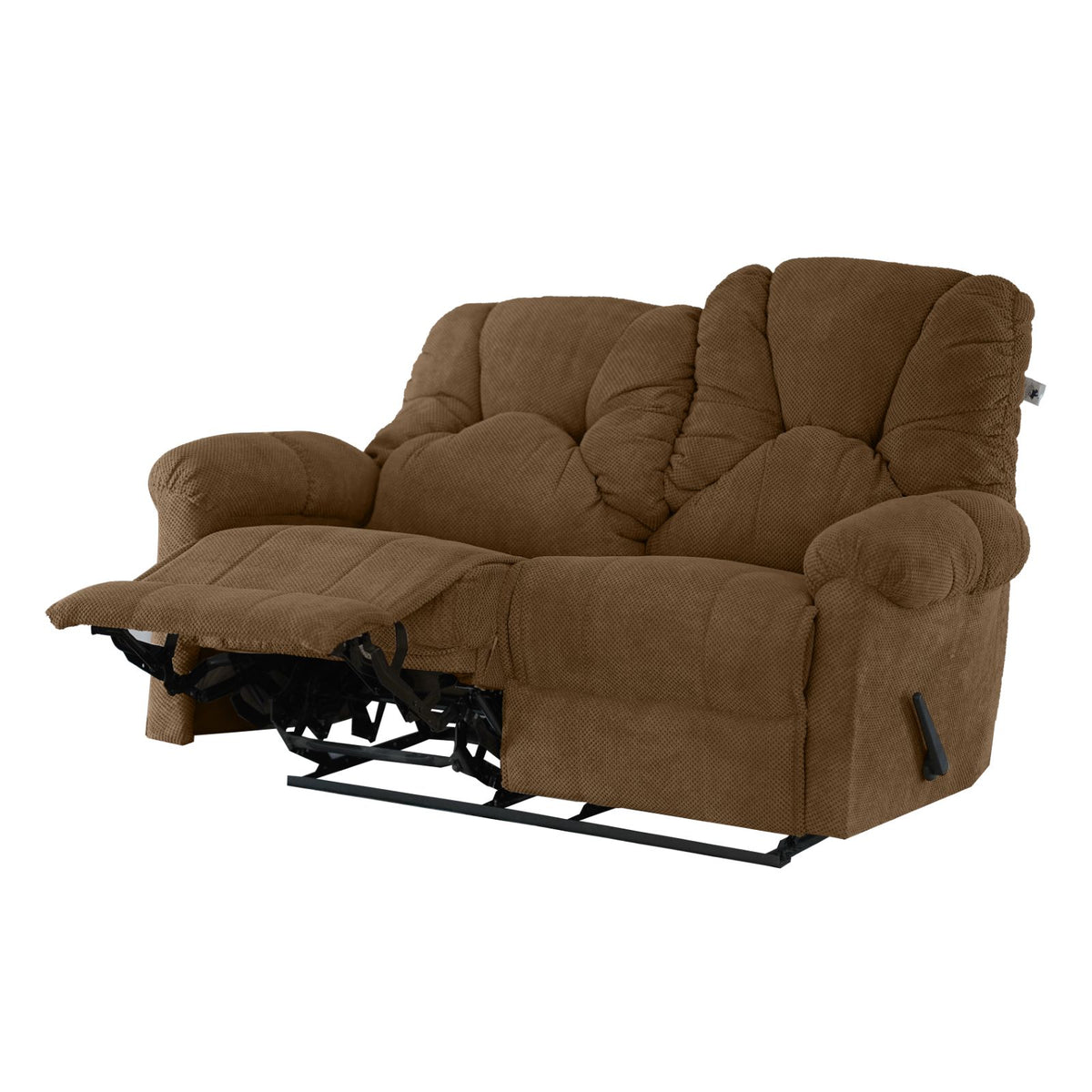 Velvet Double Recliner Chair - American Polo Light Brown