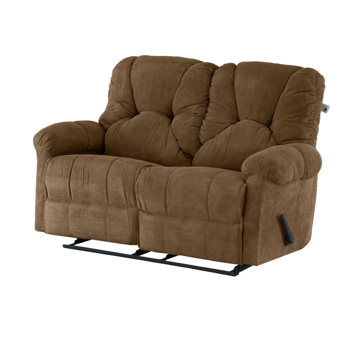 Velvet Double Recliner Chair - American Polo Light Brown