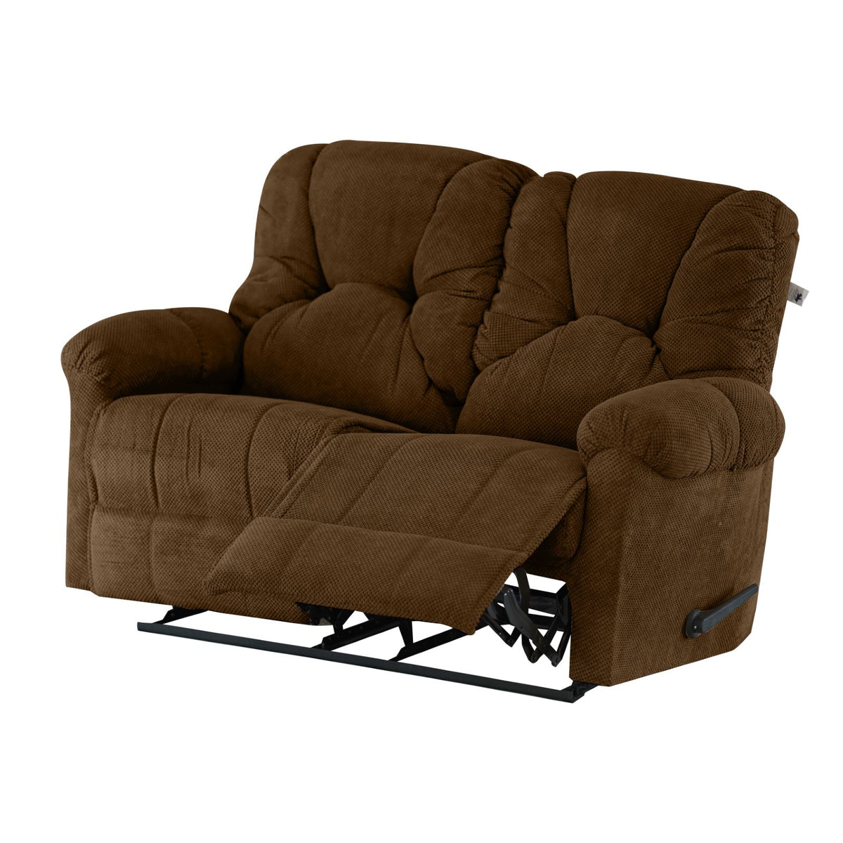 Velvet Double Recliner Chair - American Polo Brown