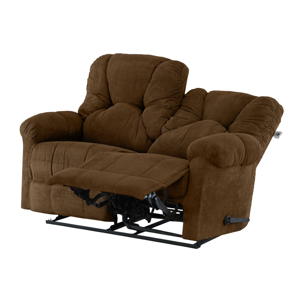 Velvet Double Recliner Chair - American Polo Brown