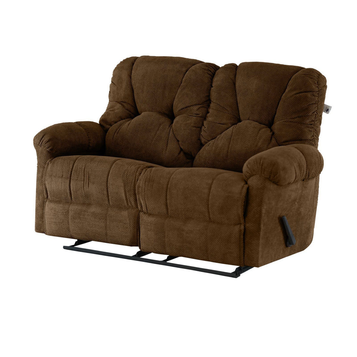 Velvet Double Recliner Chair - American Polo Brown