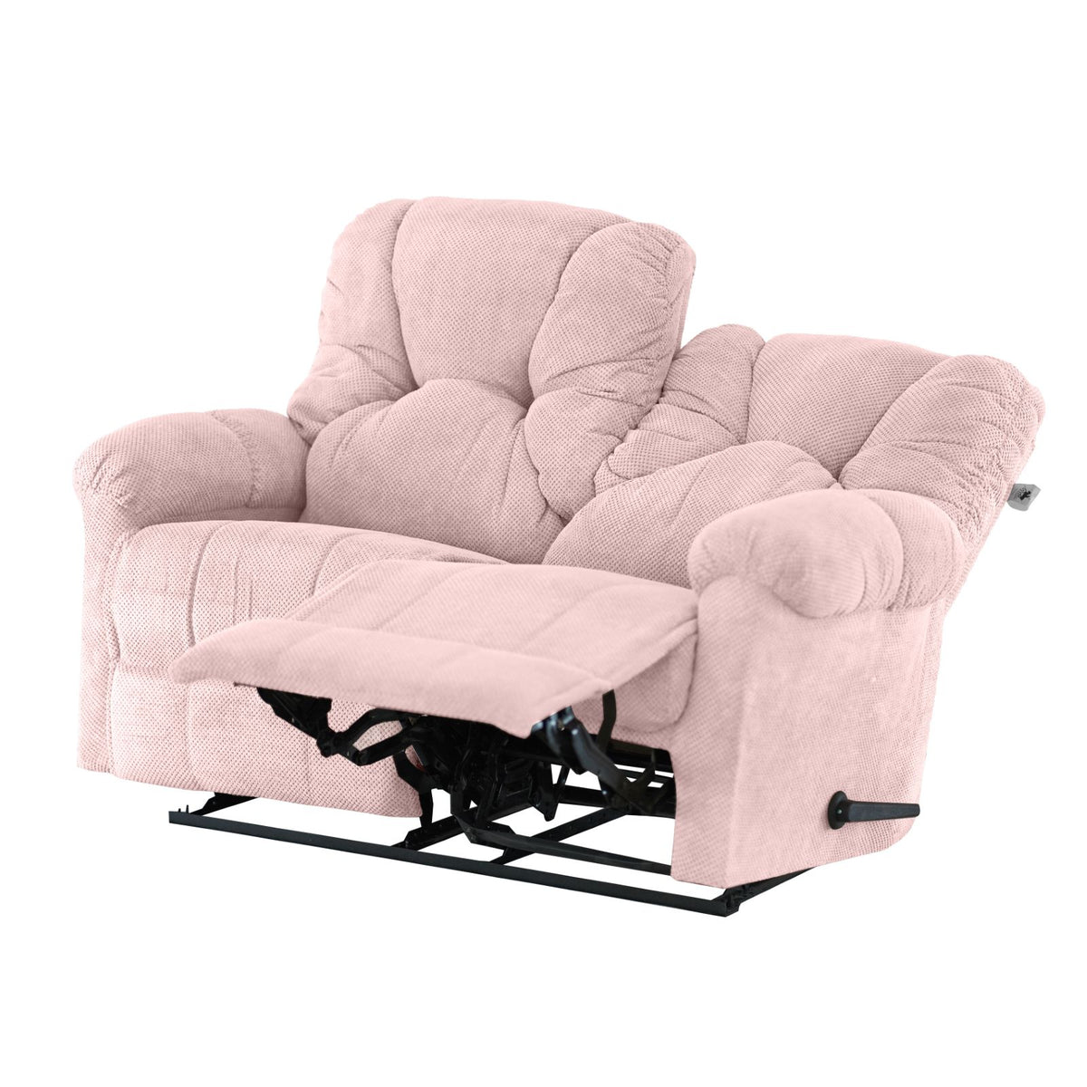 Velvet Double Recliner Chair - American Polo Light Pink