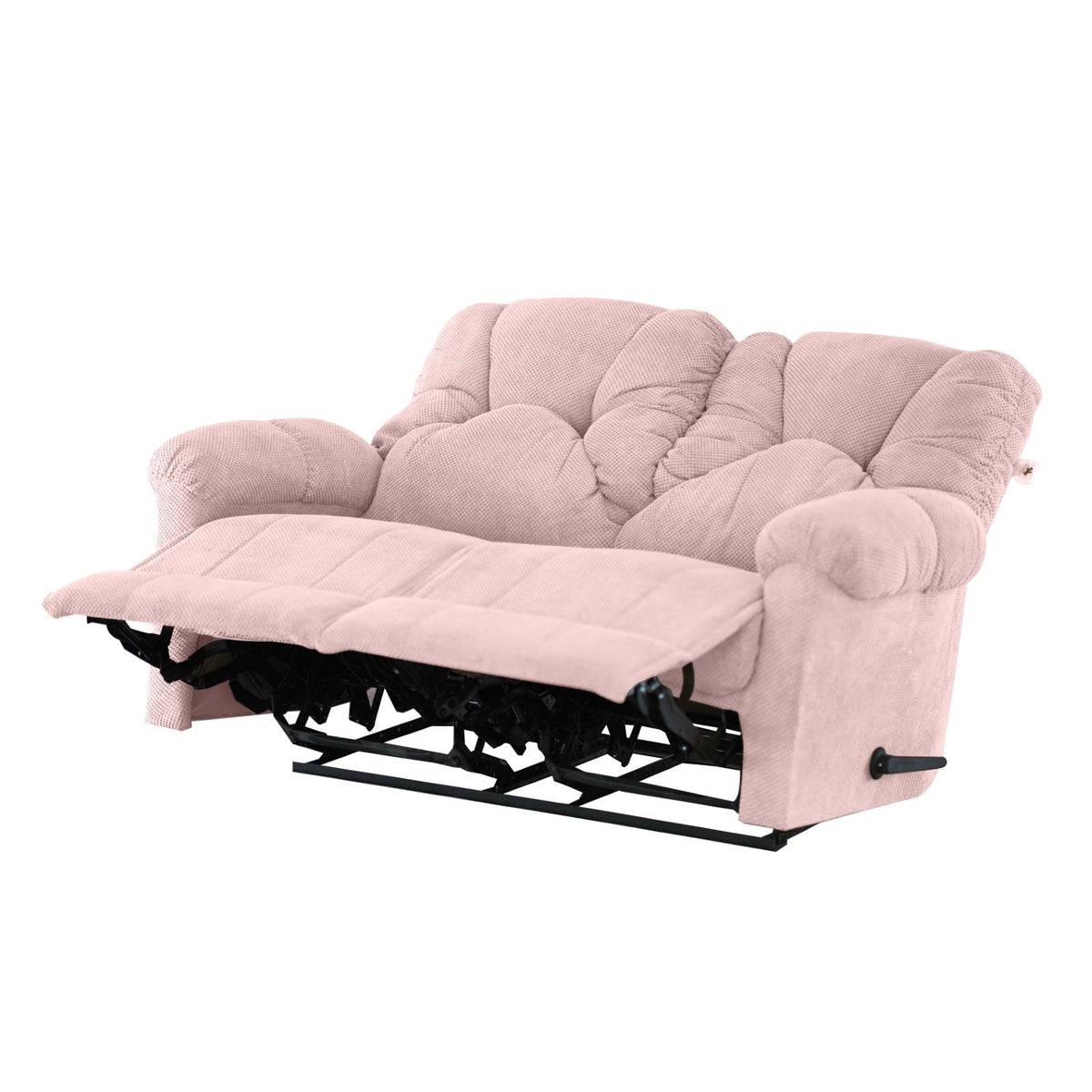 Velvet Double Recliner Chair - American Polo Light Pink
