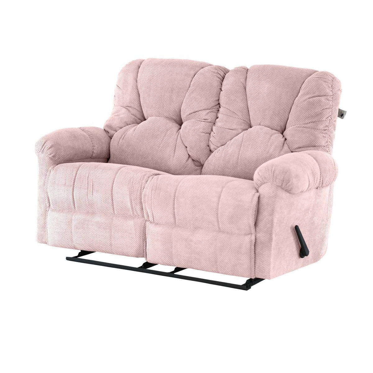 Velvet Double Recliner Chair - American Polo Light Pink