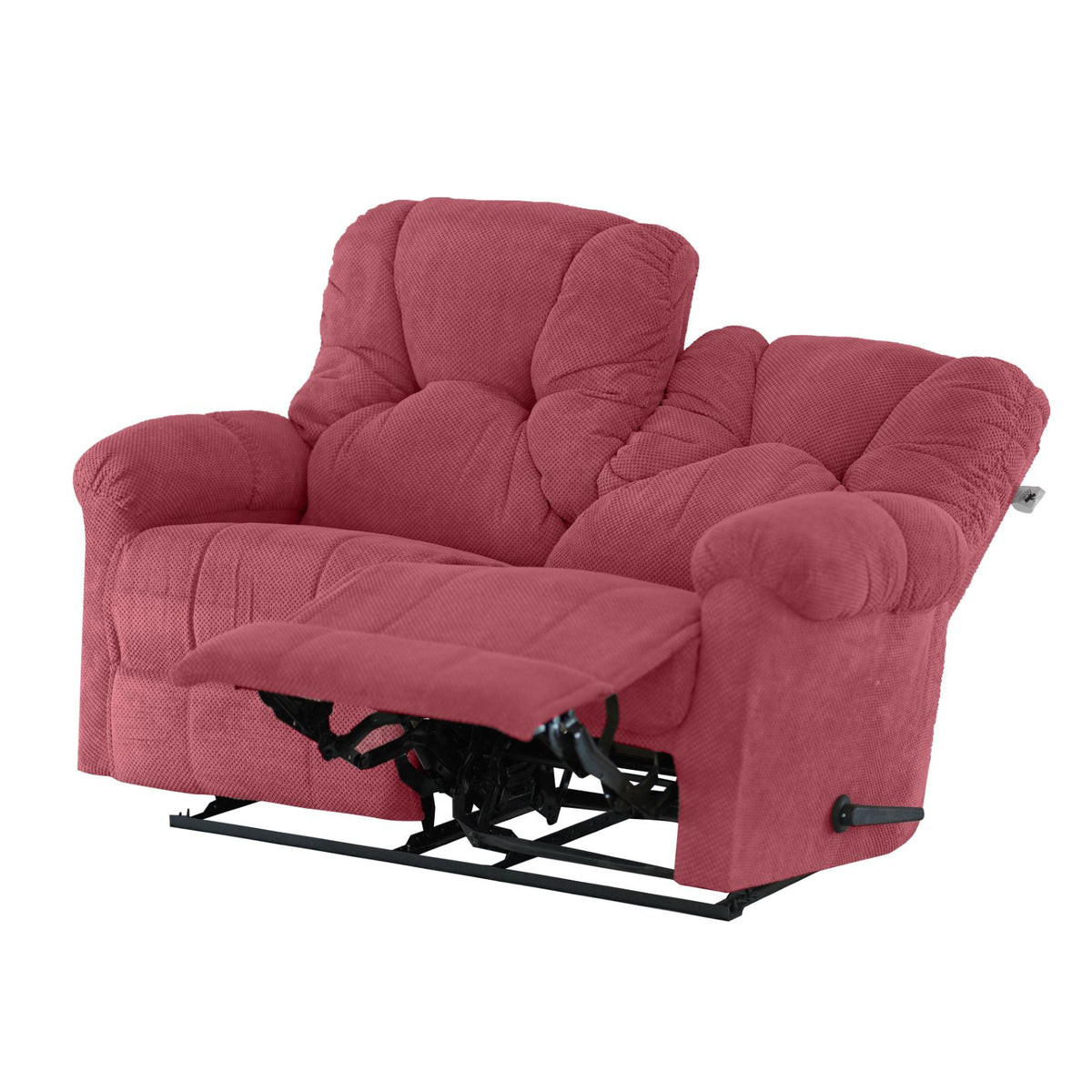 Velvet Double Recliner Chair - American Polo Dark Pink