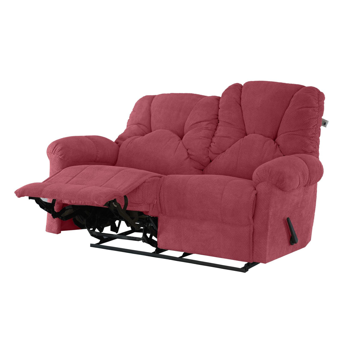 Velvet Double Recliner Chair - American Polo Dark Pink