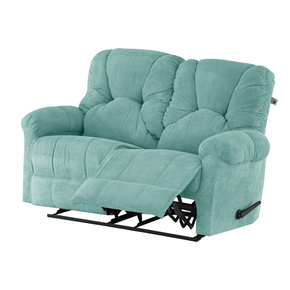 Velvet Double Recliner Chair - American Polo Light Turquoise