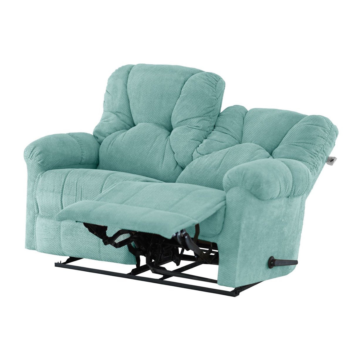 Velvet Double Recliner Chair - American Polo Light Turquoise