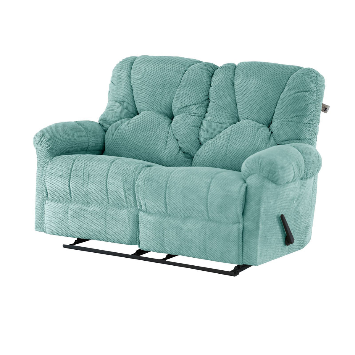 Velvet Double Recliner Chair - American Polo Light Turquoise