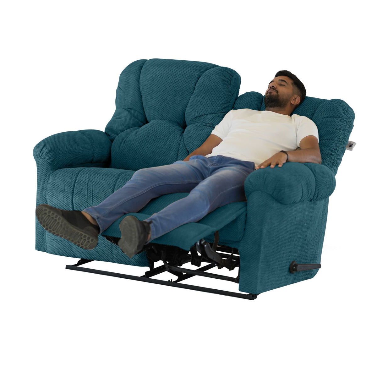 Velvet Double Recliner Chair - American Polo Dark Turquoise
