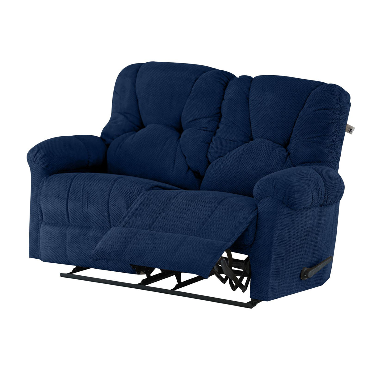 Velvet Double Recliner Chair - American Polo Dark Blue