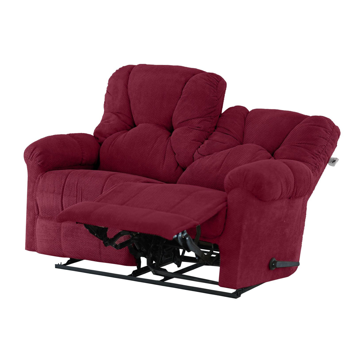Velvet Double Recliner Chair - American Polo Burgundy
