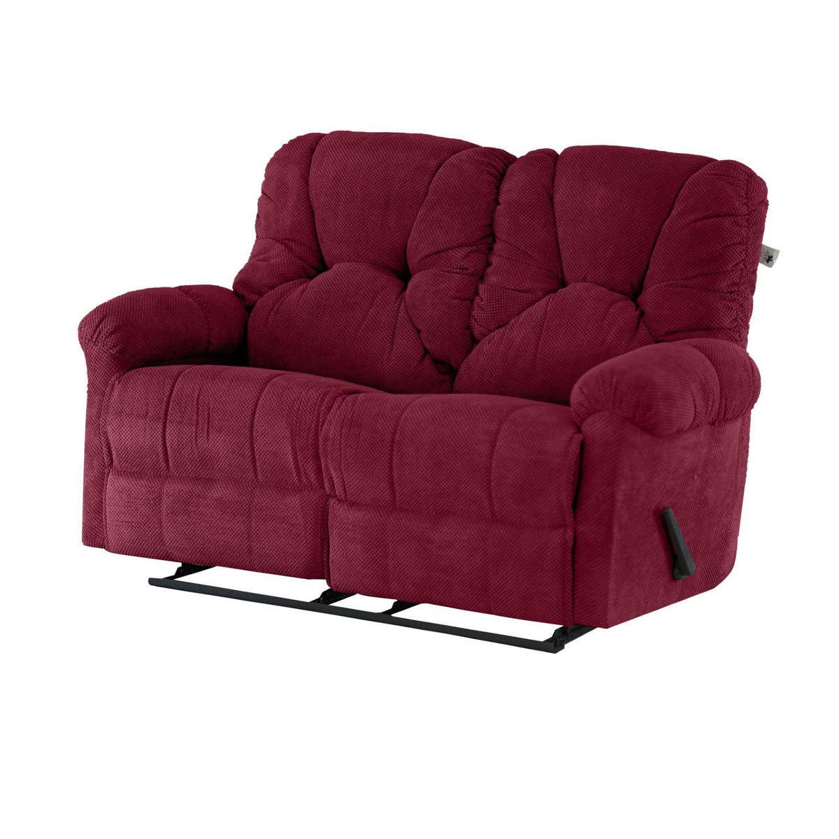 Velvet Double Recliner Chair - American Polo Burgundy