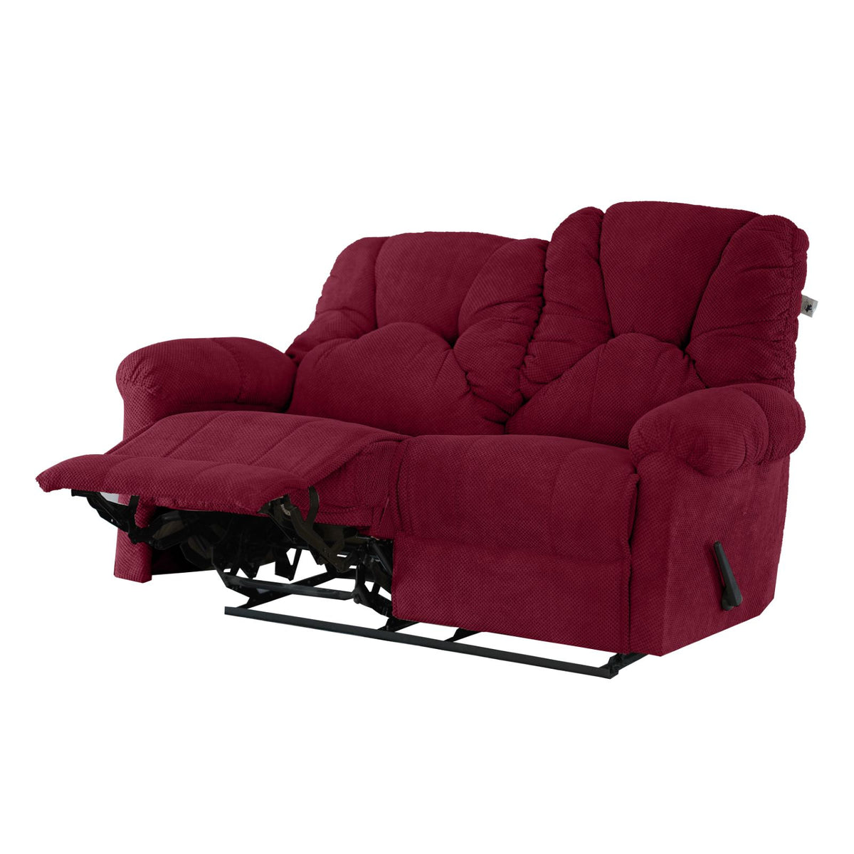 Velvet Double Recliner Chair - American Polo Burgundy