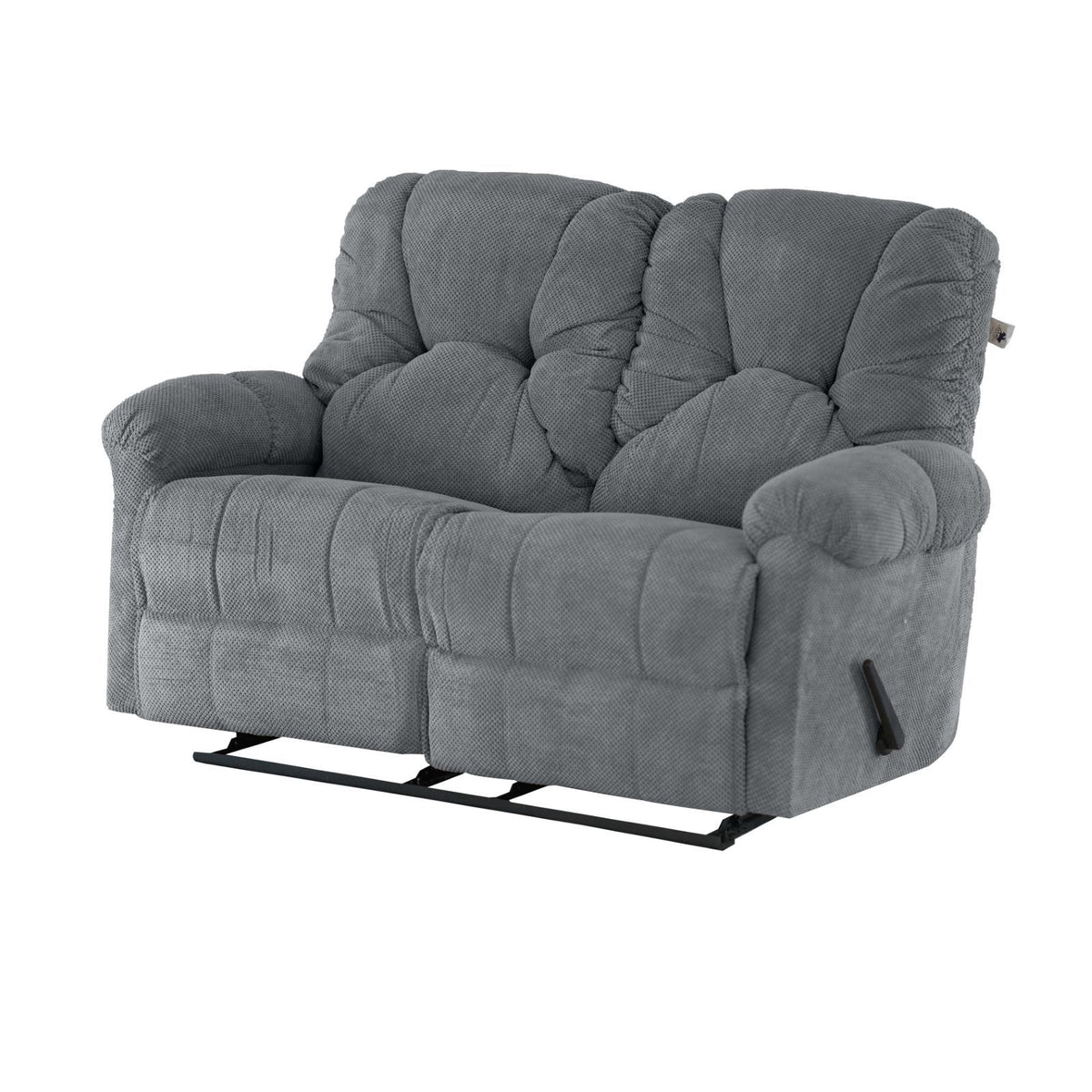 Velvet Double Recliner Chair - American Polo Grey