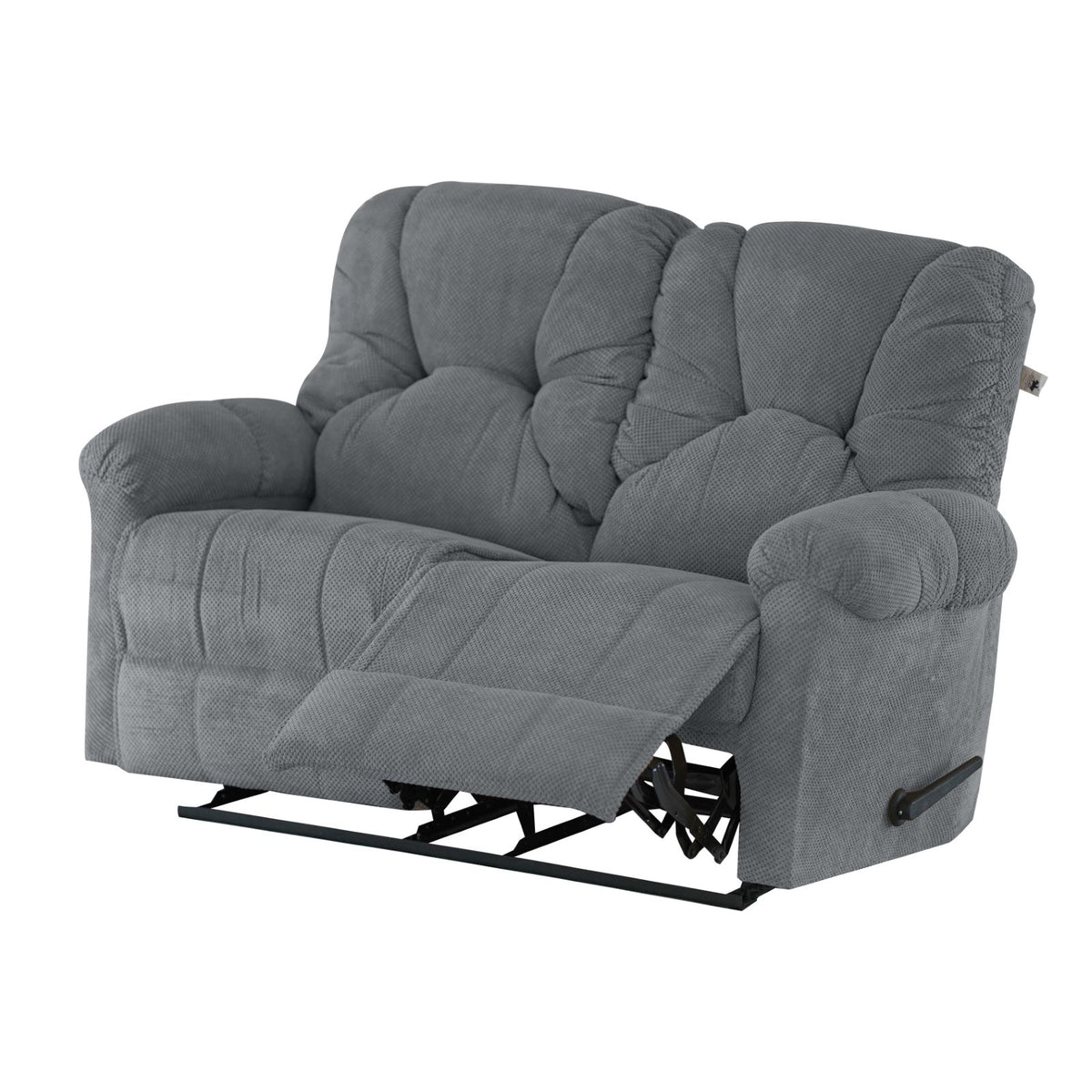 Velvet Double Recliner Chair - American Polo Grey