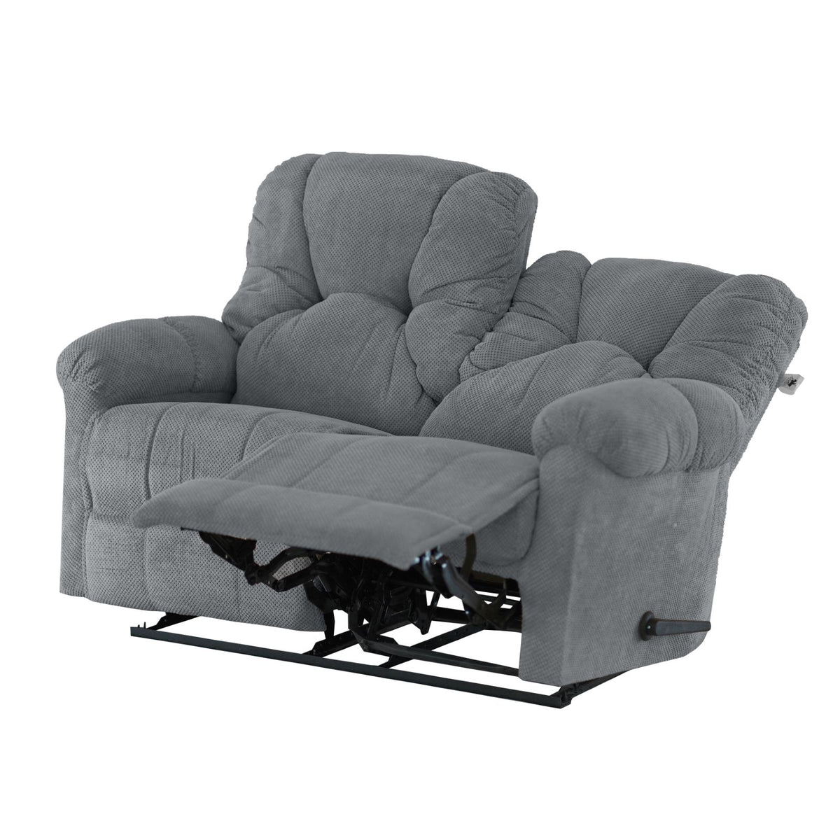 Velvet Double Recliner Chair - American Polo Grey