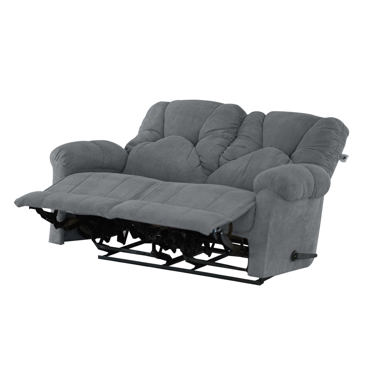 Velvet Double Recliner Chair - American Polo Grey