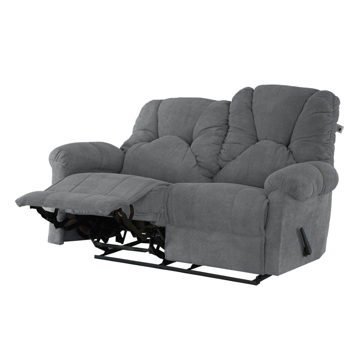 Velvet Double Recliner Chair - American Polo Grey
