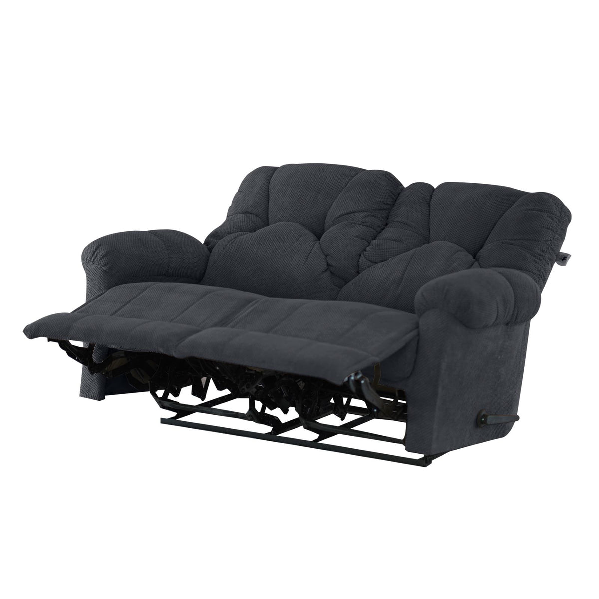 Velvet Double Recliner Chair - American Polo Dark Grey