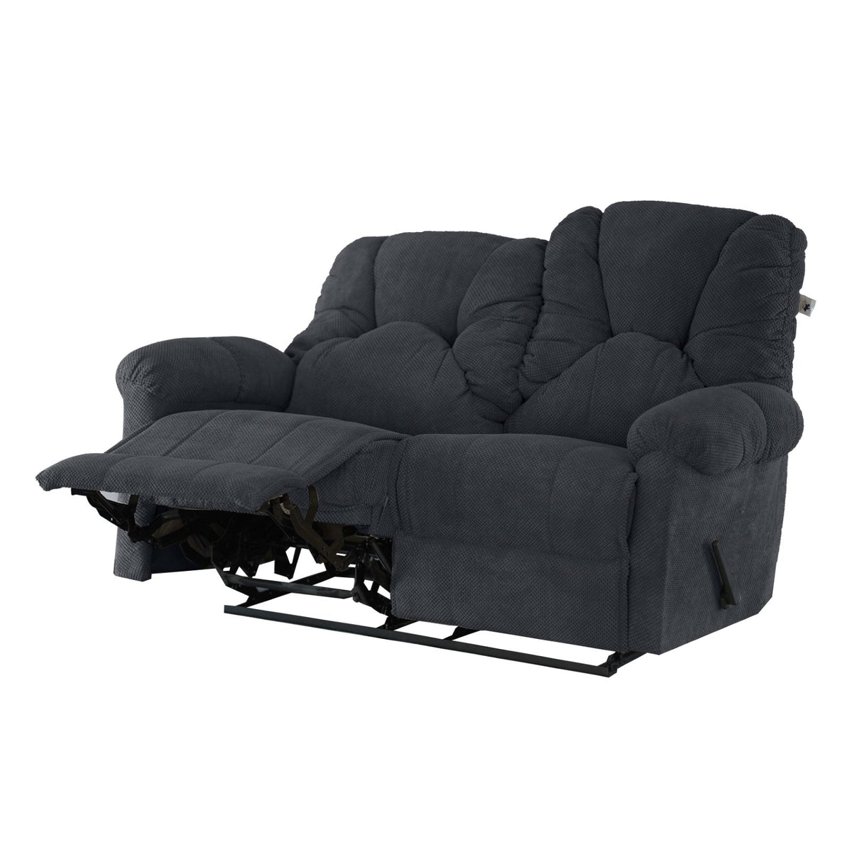 Velvet Double Recliner Chair - American Polo Dark Grey