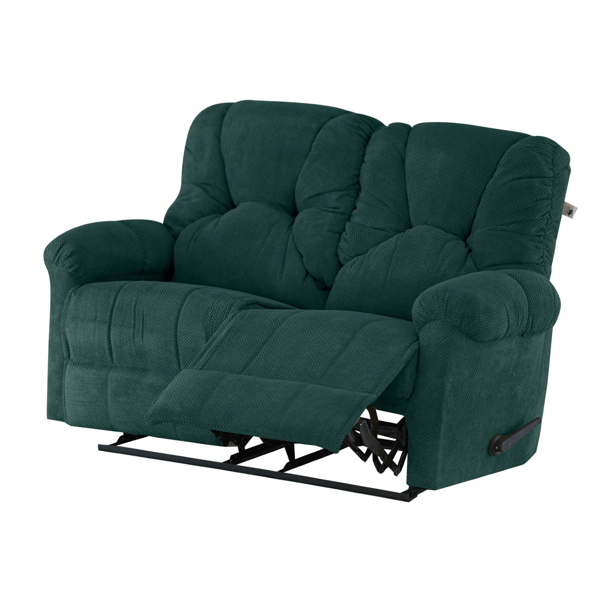 Velvet Double Recliner Chair - American Polo Dark Green