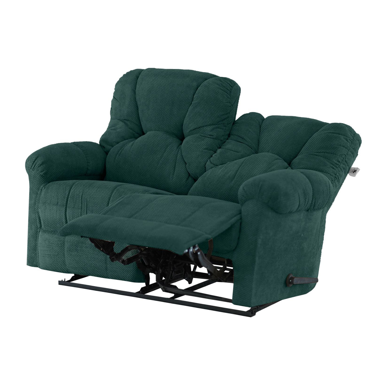 Velvet Double Recliner Chair - American Polo Dark Green