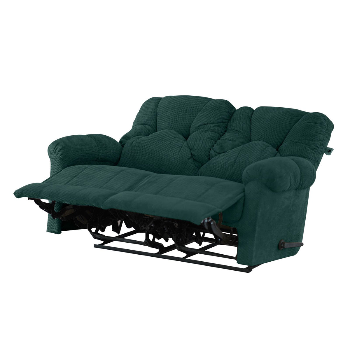 Velvet Double Recliner Chair - American Polo Dark Green