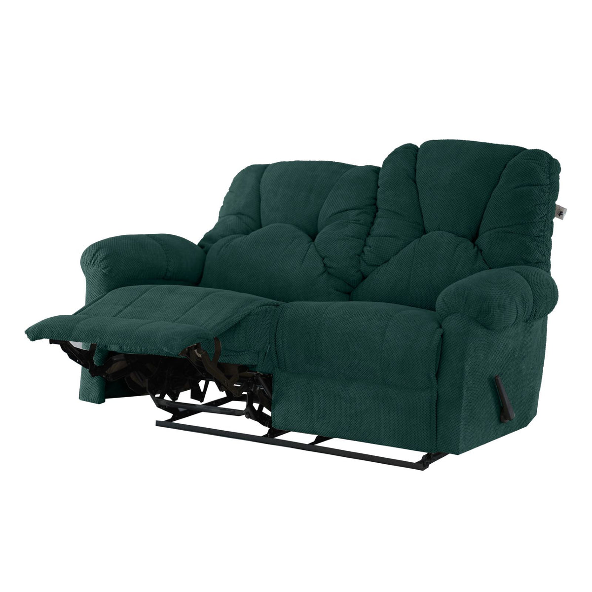 Velvet Double Recliner Chair - American Polo Dark Green