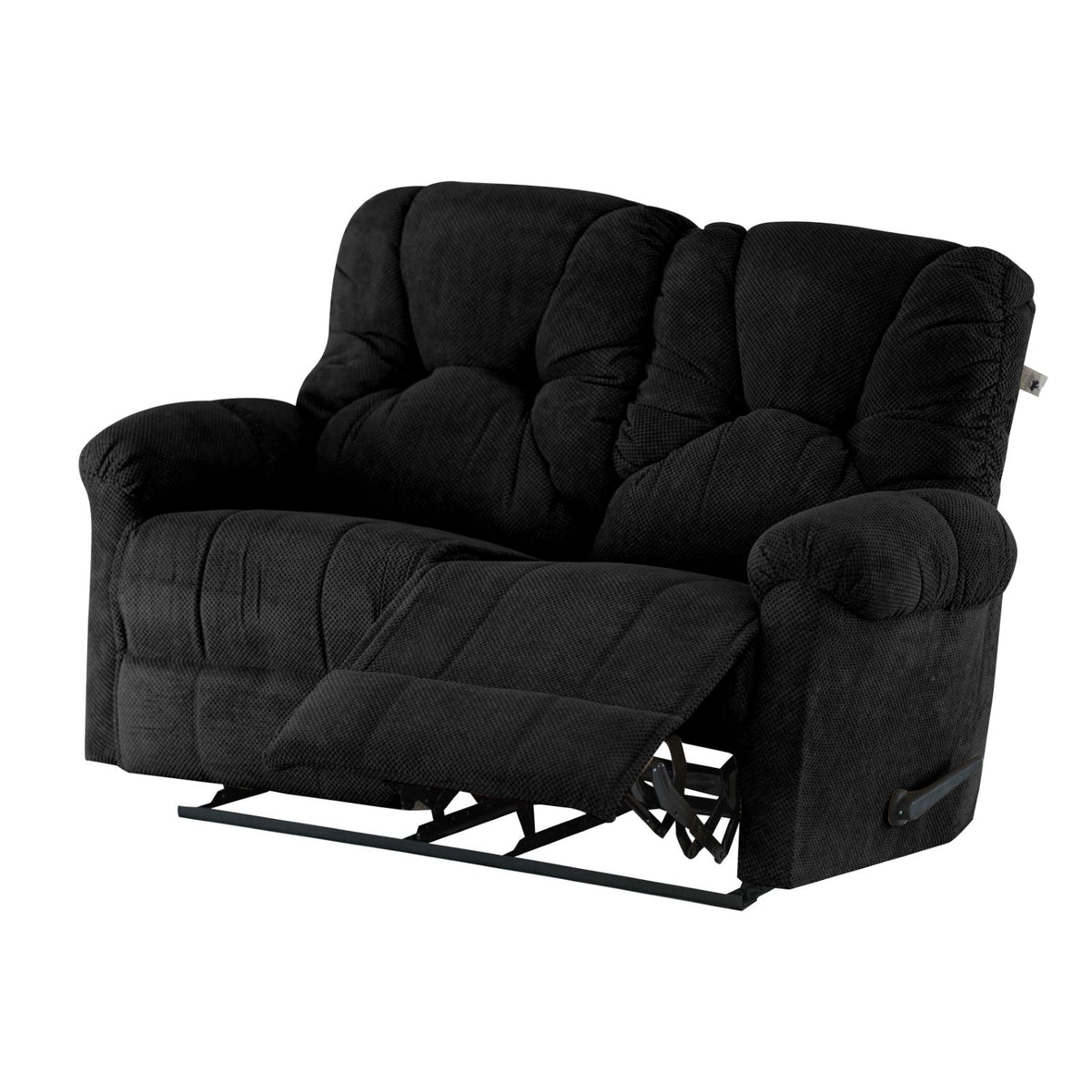 Velvet Double Recliner Chair - American Polo Black