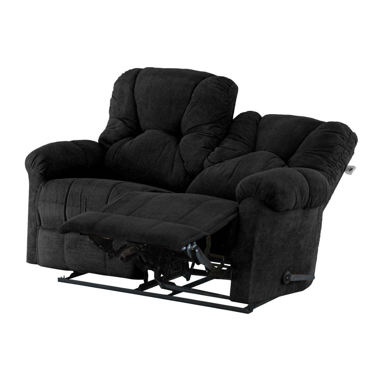 Velvet Double Recliner Chair - American Polo Black