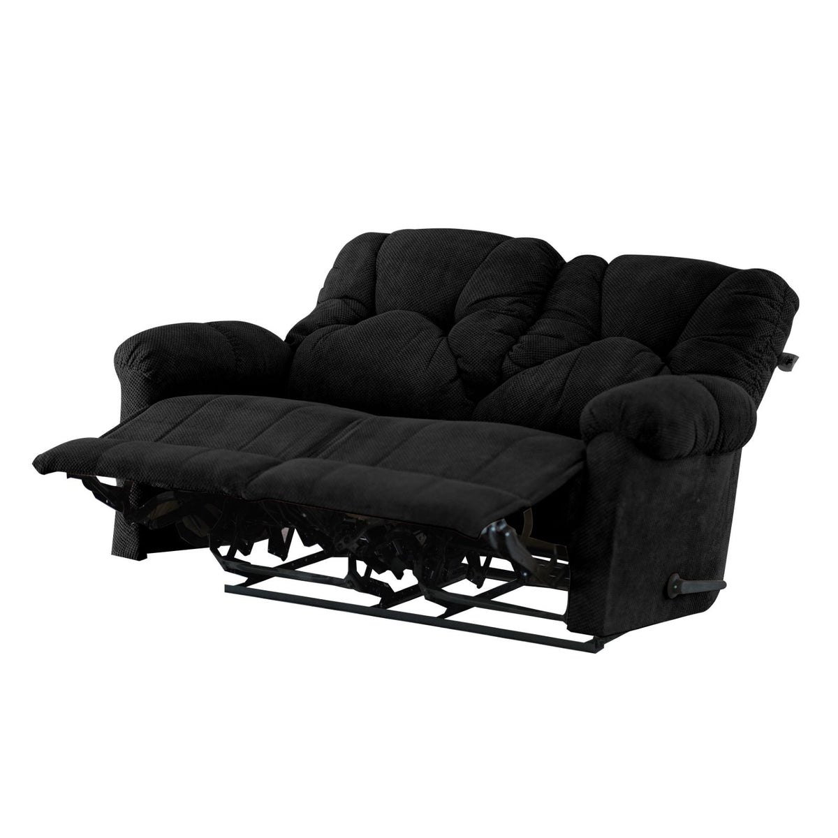 Velvet Double Recliner Chair - American Polo Black