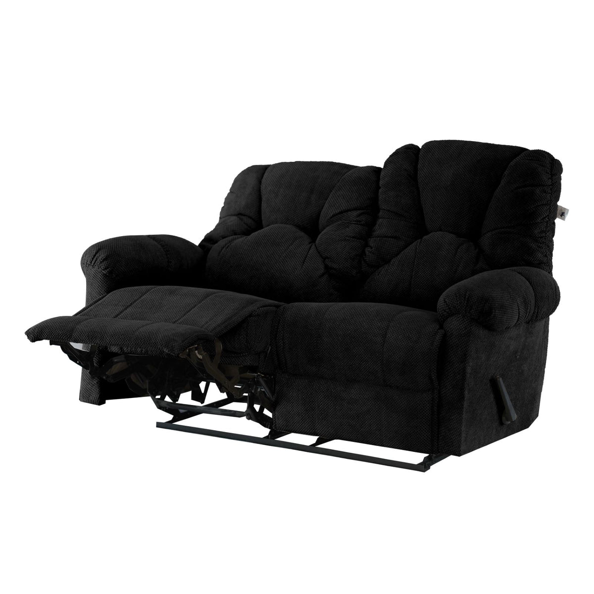 Velvet Double Recliner Chair - American Polo Black
