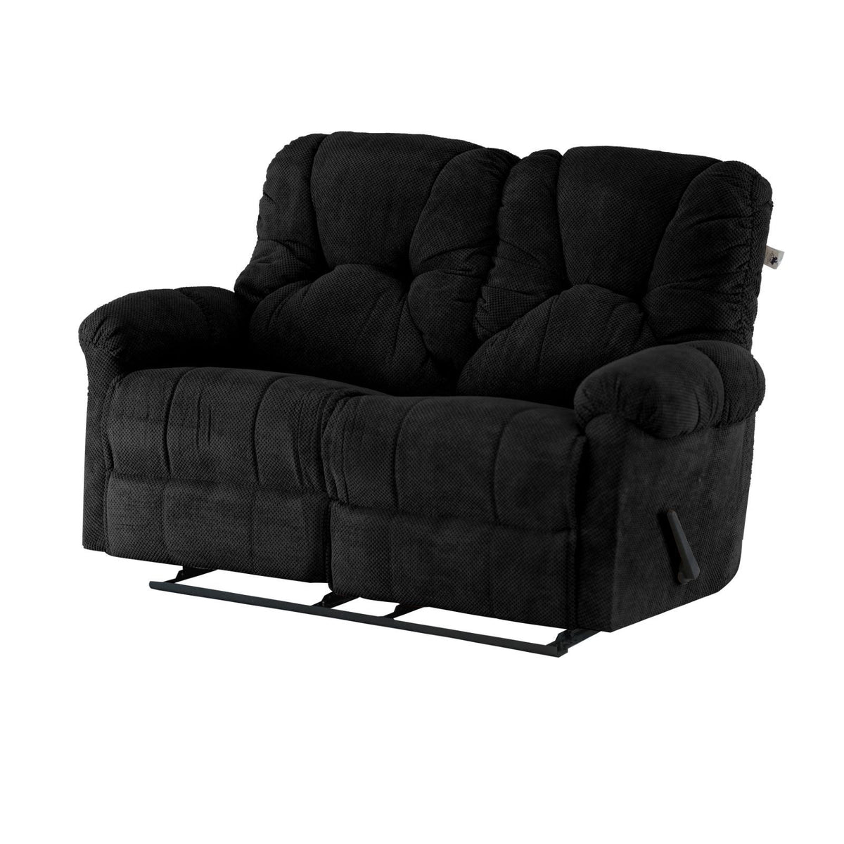 Velvet Double Recliner Chair - American Polo Black