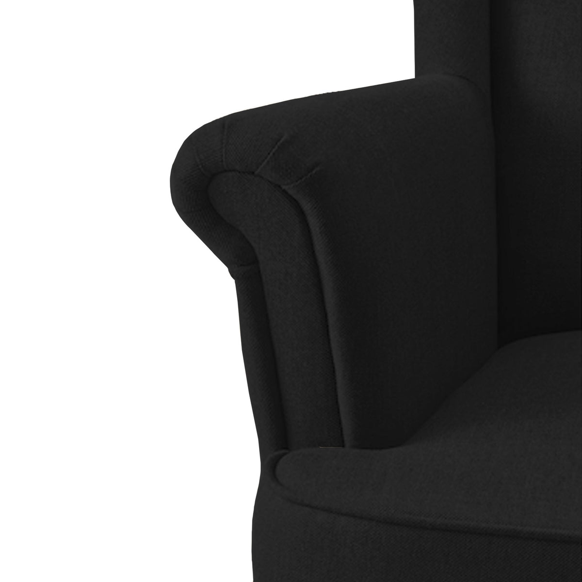 Linen Chair king with Two Wings - E3 Black