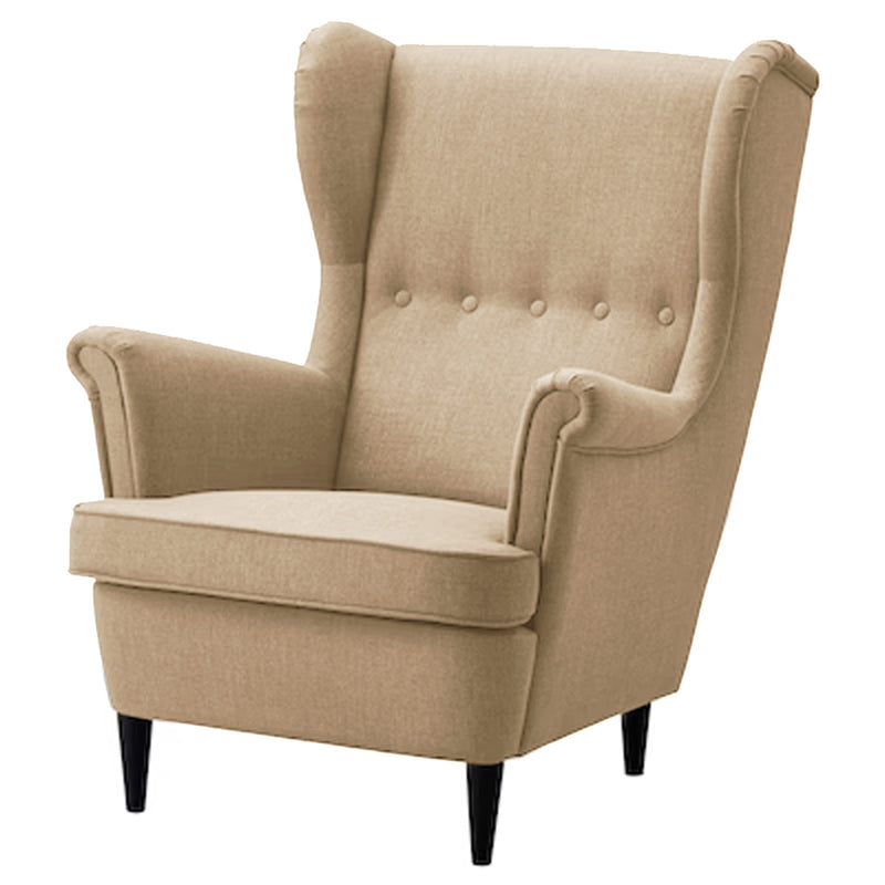 Linen Chair king with Two Wings - Light Beige - E3
