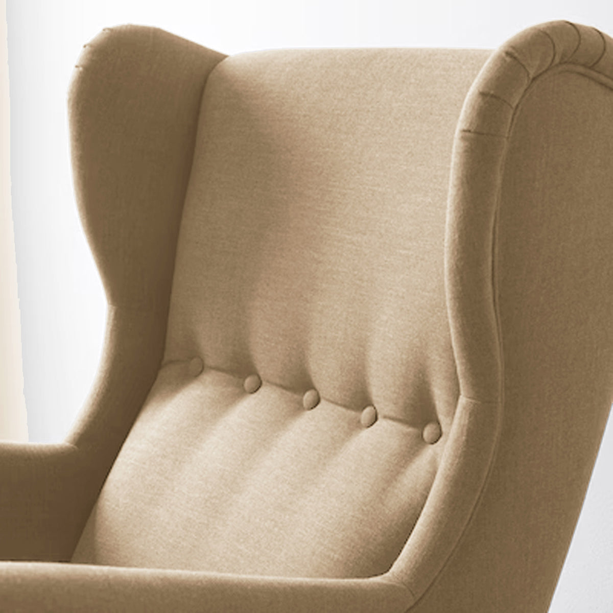 Linen Chair king with Two Wings - E3 Light Beige