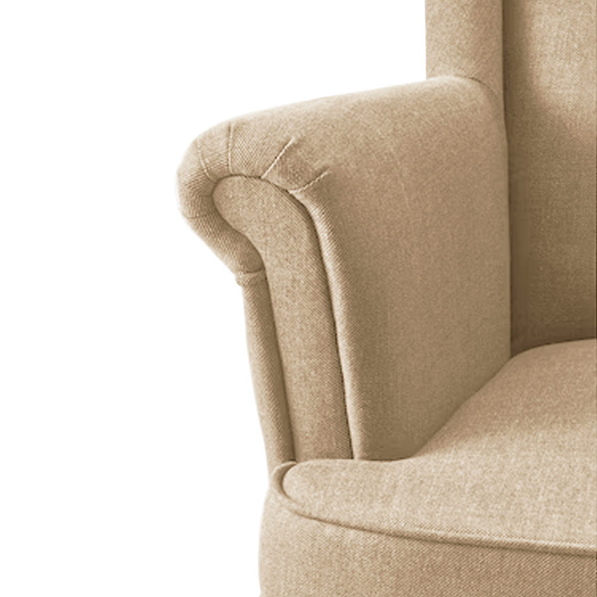 Linen Chair king with Two Wings - E3 Light Beige
