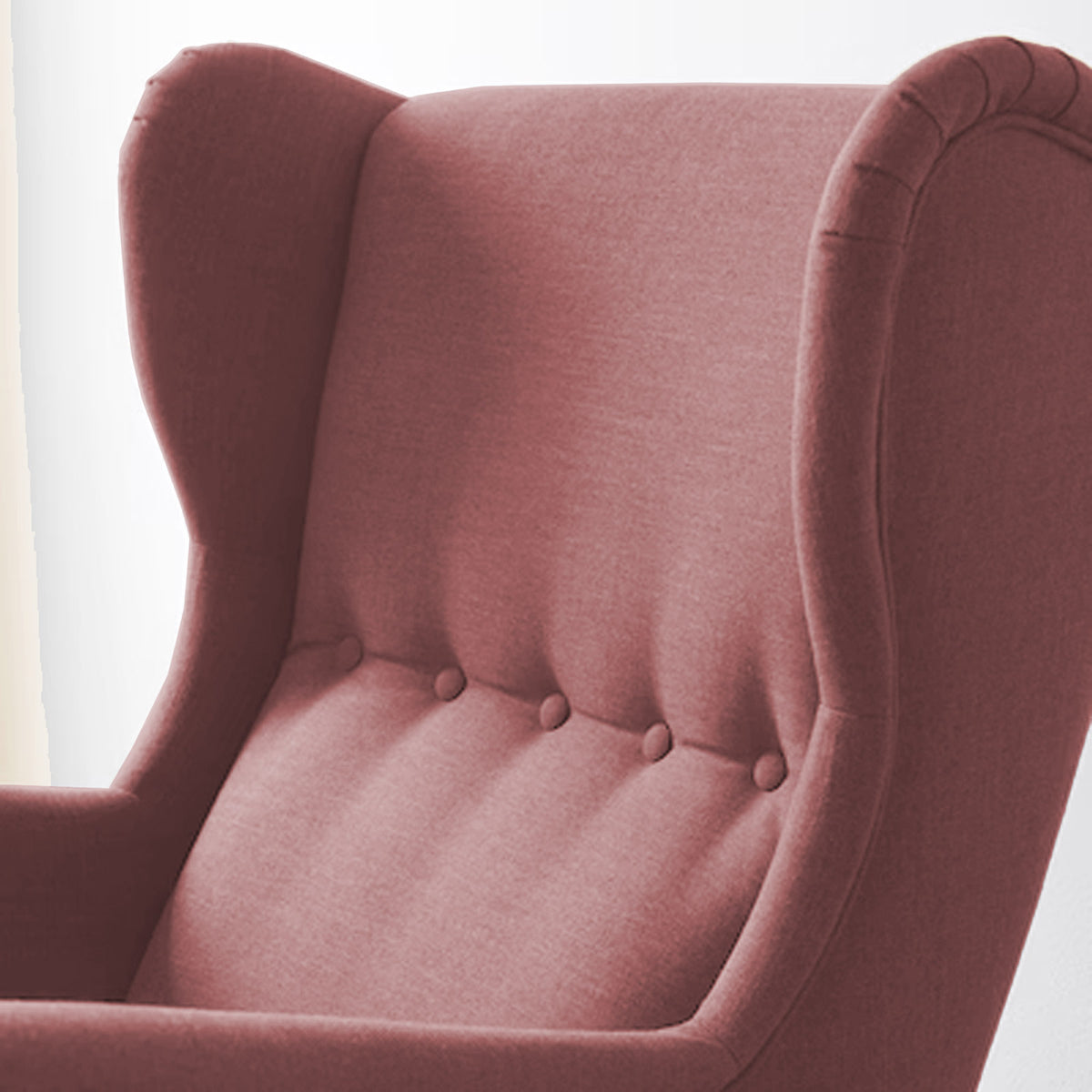 Linen Chair king with Two Wings - E3 Dark Pink
