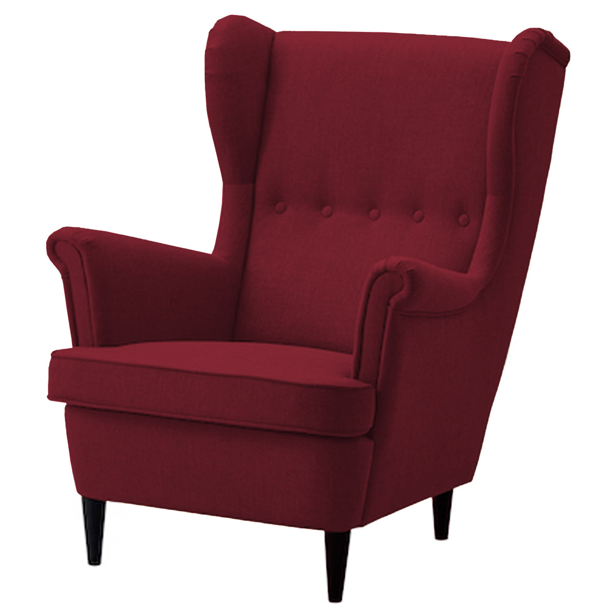 Linen Chair king with Two Wings - E3 Burgundy