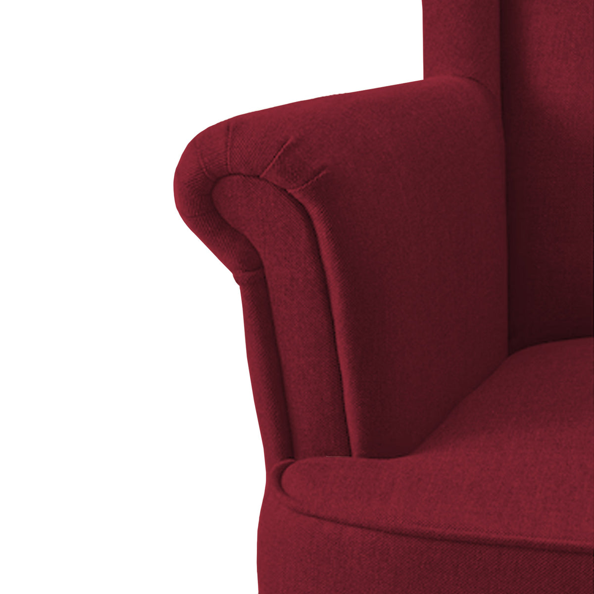 Linen Chair king with Two Wings - E3 Burgundy