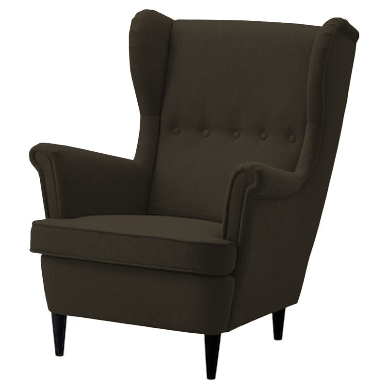 Linen Chair king with Two Wings - Dark Brown - E3