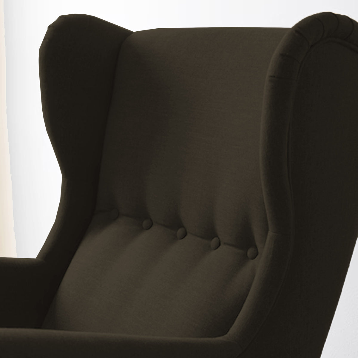 Linen Chair king with Two Wings - E3 Dark Brown